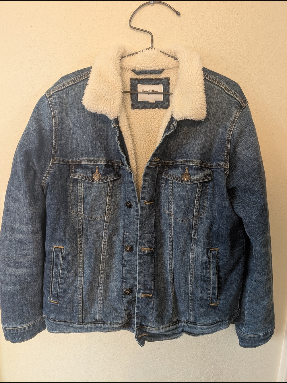 Goodfellow & Co Men’s Blue Denim Sherpa-Lined Jacket